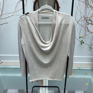 All Saints Cream Cowl Neck Sweater